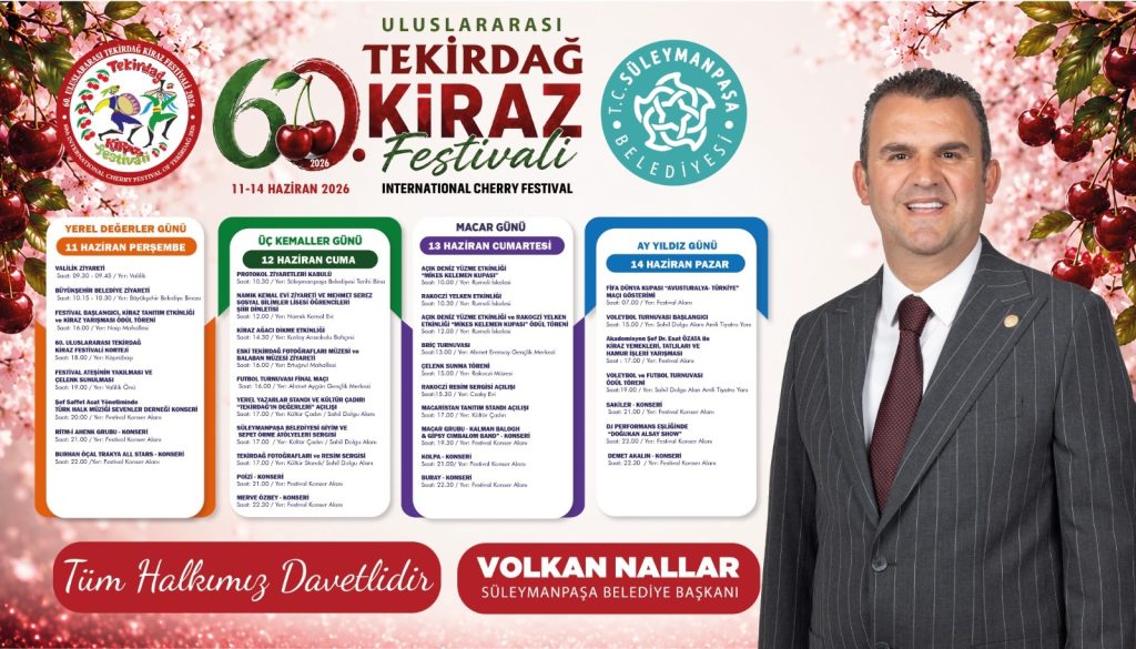 60. KİRAZ FESTİVALİ COŞKUSU BAŞLIYOR: İŞTE 4 GÜNLÜK KONSER PROGRAMI